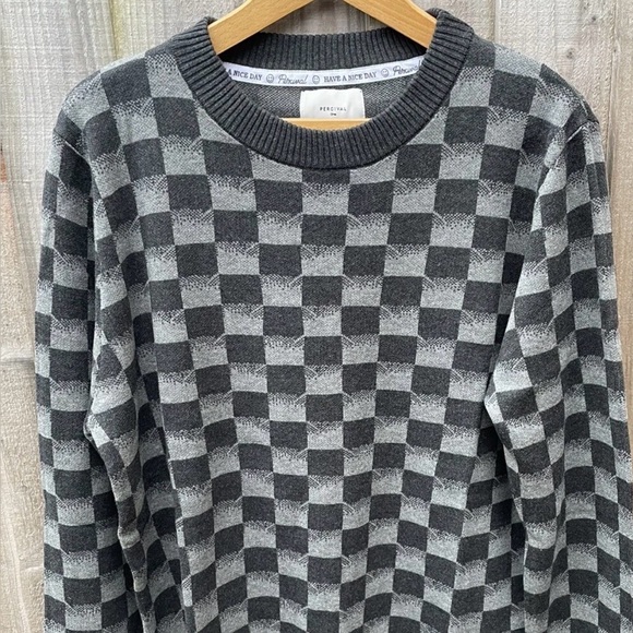 Percival Other - Percival Men's Gray Checkered Sweater